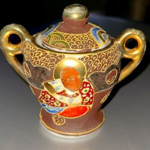 Hand painted made in Japan, L.B. miniature sugar bowl